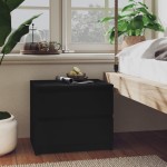 vidaXL Noptiere, 2 buc., negru, 50x39x43,5 cm, PAL vidaXL Noptiere, 2 buc., negru, 50x39x43,5 cm, PAL