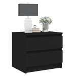 vidaXL Noptiere, 2 buc., negru, 50x39x43,5 cm, PAL vidaXL Noptiere, 2 buc., negru, 50x39x43,5 cm, PAL