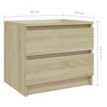 vidaXL Noptiere, 2 buc., stejar sonoma, 50x39x43,5 cm, PAL vidaXL Noptiere, 2 buc., stejar sonoma, 50x39x43,5 cm, PAL