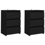 vidaXL Noptiere, 2 buc., negru, 40x35x62,5 cm, lemn compozit vidaXL Noptiere, 2 buc., negru, 40x35x62,5 cm, lemn compozit