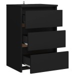 vidaXL Noptiere, 2 buc., negru, 40x35x62,5 cm, lemn compozit vidaXL Noptiere, 2 buc., negru, 40x35x62,5 cm, lemn compozit
