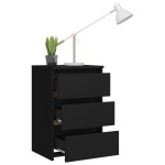 vidaXL Noptiere, 2 buc., negru, 40x35x62,5 cm, lemn compozit vidaXL Noptiere, 2 buc., negru, 40x35x62,5 cm, lemn compozit