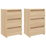 vidaXL Noptiere, 2 buc., stejar sonoma, 40x35x62,5 cm, lemn compozit