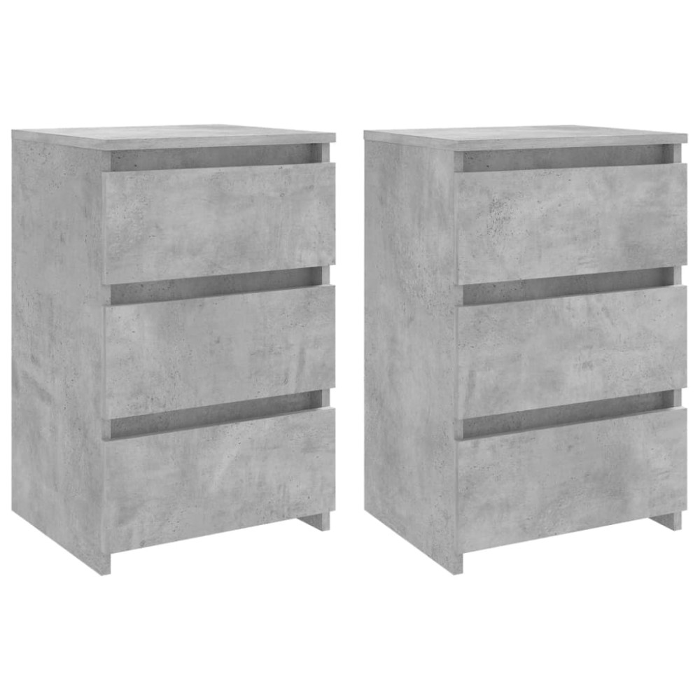 vidaXL Noptiere, 2 buc., gri beton, 40x35x62,5 cm, lemn compozit