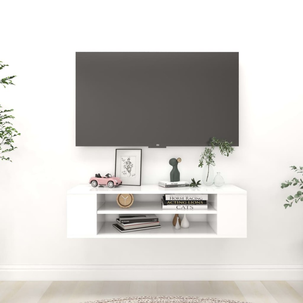 vidaXL Dulap TV suspendat, alb, 100x30x26,5 cm, lemn prelucrat