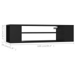 vidaXL Dulap TV suspendat, negru, 100x30x26,5 cm, PAL vidaXL Dulap TV suspendat, negru, 100x30x26,5 cm, PAL