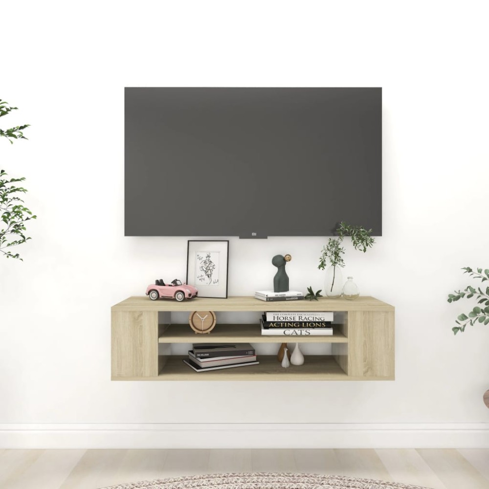 vidaXL Dulap TV suspendat, stejar Sonoma, 100x30x26,5 cm, PAL