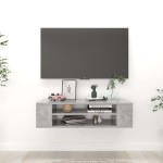 vidaXL Dulap TV suspendat, gri beton, 100x30x26,5 cm, PAL vidaXL Dulap TV suspendat, gri beton, 100x30x26,5 cm, PAL