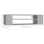 vidaXL Dulap TV suspendat, gri beton, 100x30x26,5 cm, PAL vidaXL Dulap TV suspendat, gri beton, 100x30x26,5 cm, PAL
