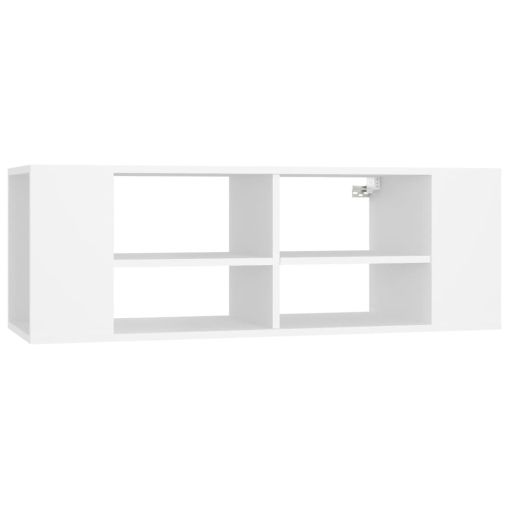 vidaXL Dulap TV montat pe perete, alb, 102x35x35 cm, lemn prelucrat