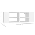 vidaXL Dulap TV montat pe perete, alb, 102x35x35 cm, lemn prelucrat