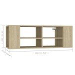 vidaXL Dulap TV montat pe perete, stejar Sonoma, 102x35x35 cm, PAL