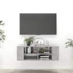 vidaXL Dulap TV montat pe perete, gri beton, 102x35x35 cm, PAL