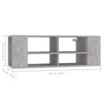 vidaXL Dulap TV montat pe perete, gri beton, 102x35x35 cm, PAL