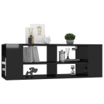 vidaXL Dulap TV montat pe perete, negru extralucios, 102x35x35 cm, PAL