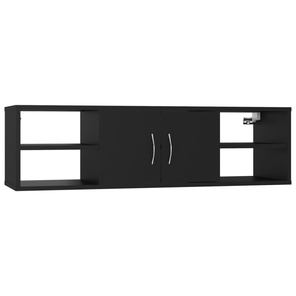 vidaXL Raft de perete, negru, 102x30x29 cm, PAL