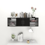 vidaXL Raft de perete, negru, 102x30x29 cm, PAL vidaXL Raft de perete, negru, 102x30x29 cm, PAL
