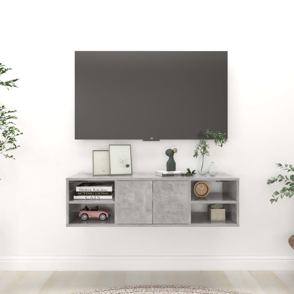 vidaXL Raft de perete, gri beton, 102x30x29 cm, PAL