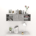 vidaXL Raft de perete, gri beton, 102x30x29 cm, PAL