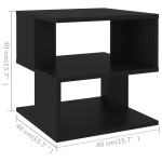 vidaXL Masă laterală, negru, 40x40x40 cm, PAL vidaXL Masă laterală, negru, 40x40x40 cm, PAL