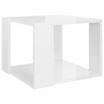 vidaXL Masă de cafea, alb extralucios, 40x40x30 cm, lemn compozit vidaXL Masă de cafea, alb extralucios, 40x40x30 cm, lemn compozit