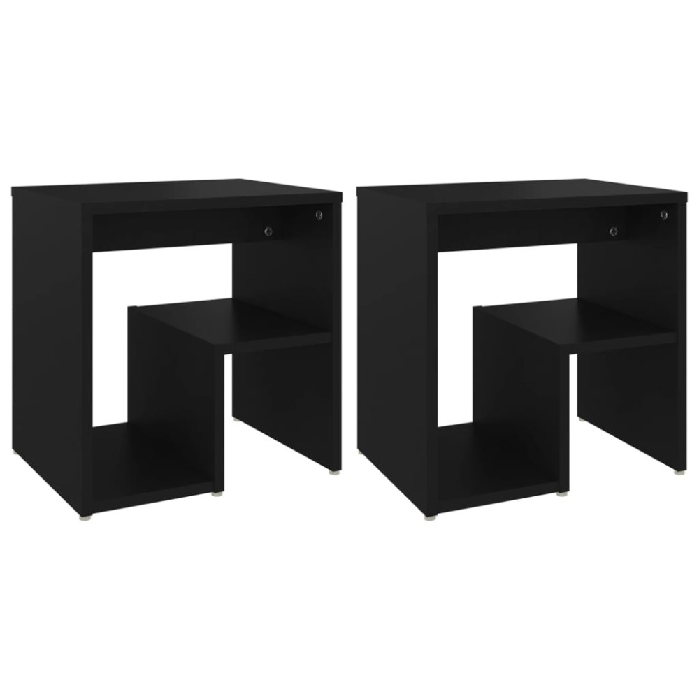 vidaXL Noptiere, 2 buc., negru, 40x30x40 cm, PAL