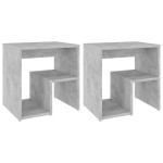 vidaXL Noptiere, 2 buc., gri beton, 40x30x40 cm, PAL