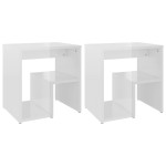 vidaXL Noptiere, 2 buc., alb extralucios, 40x30x40 cm, lemn prelucrat vidaXL Noptiere, 2 buc., alb extralucios, 40x30x40 cm, lemn prelucrat