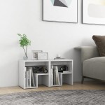 vidaXL Noptiere, 2 buc., alb extralucios, 40x30x40 cm, lemn prelucrat vidaXL Noptiere, 2 buc., alb extralucios, 40x30x40 cm, lemn prelucrat