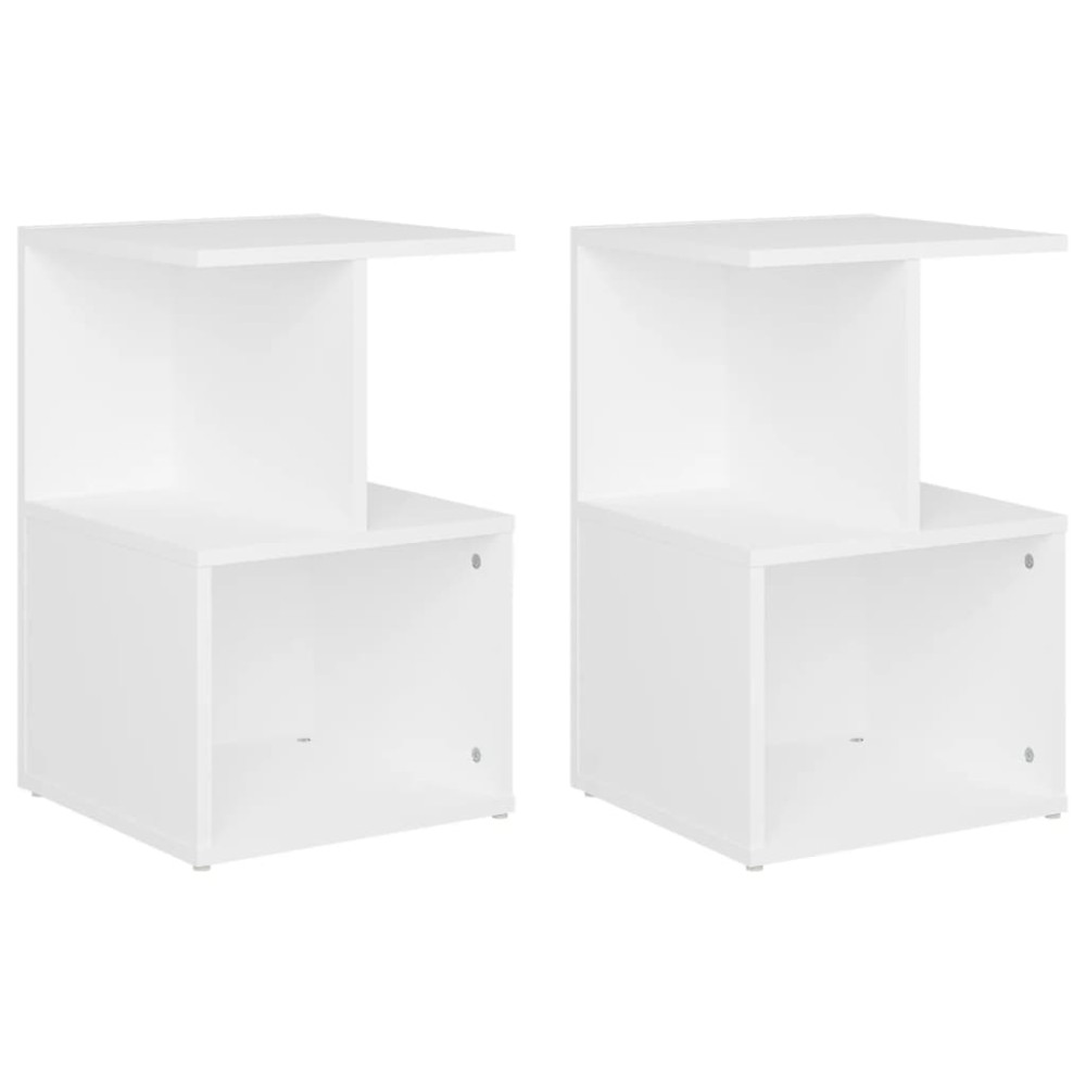 vidaXL Noptiere, 2 buc., alb, 35x35x55 cm, PAL