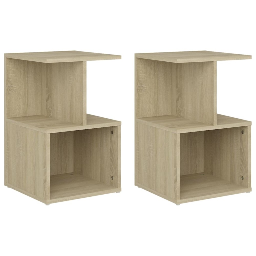 vidaXL Noptiere, 2 buc., stejar sonoma, 35x35x55 cm, lemn prelucrat