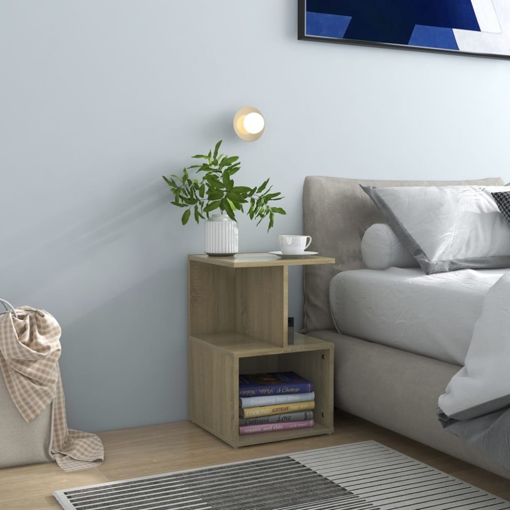 vidaXL Noptiere, 2 buc., stejar sonoma, 35x35x55 cm, lemn prelucrat