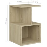 vidaXL Noptiere, 2 buc., stejar sonoma, 35x35x55 cm, lemn prelucrat vidaXL Noptiere, 2 buc., stejar sonoma, 35x35x55 cm, lemn prelucrat