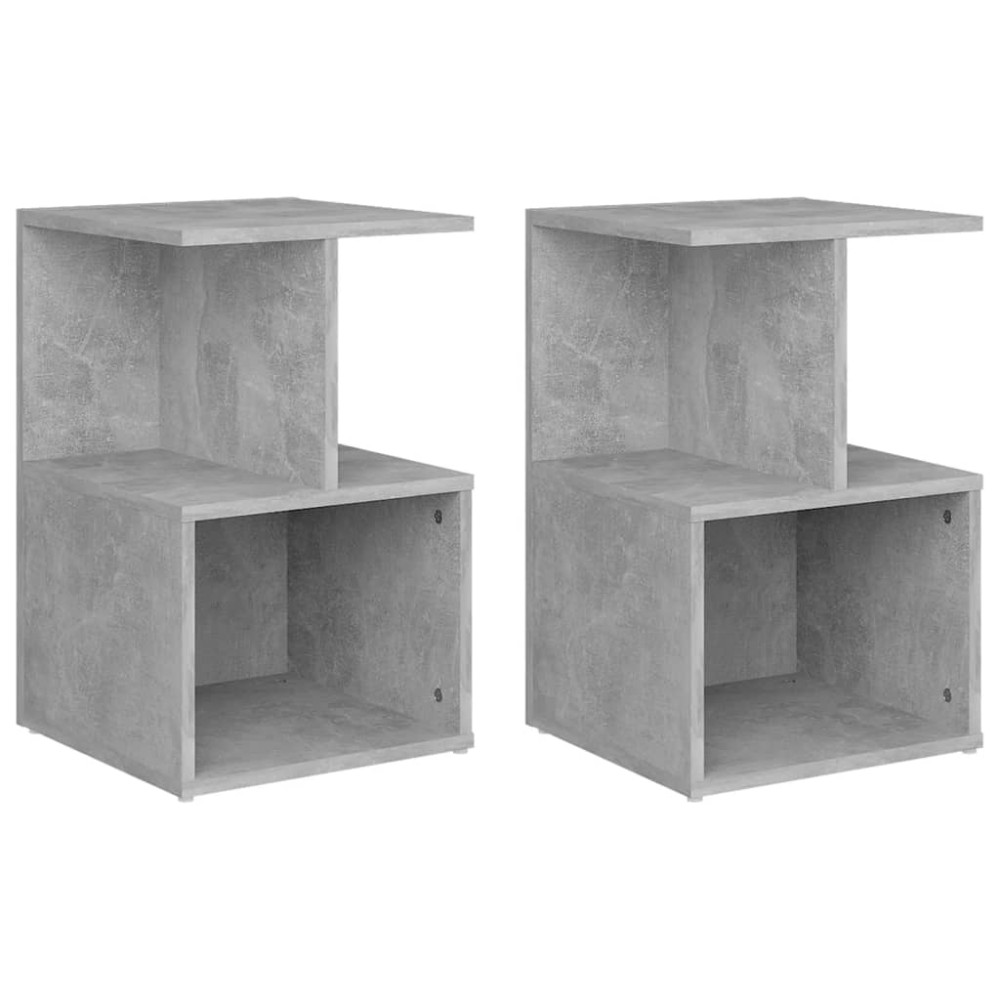 vidaXL Noptiere, 2 buc., gri beton, 35x35x55 cm, PAL