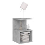 vidaXL Noptiere, 2 buc., gri beton, 35x35x55 cm, PAL