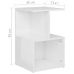 vidaXL Dulap lateral, alb extra lucios, 35x35x55 cm, PAL vidaXL Dulap lateral, alb extra lucios, 35x35x55 cm, PAL