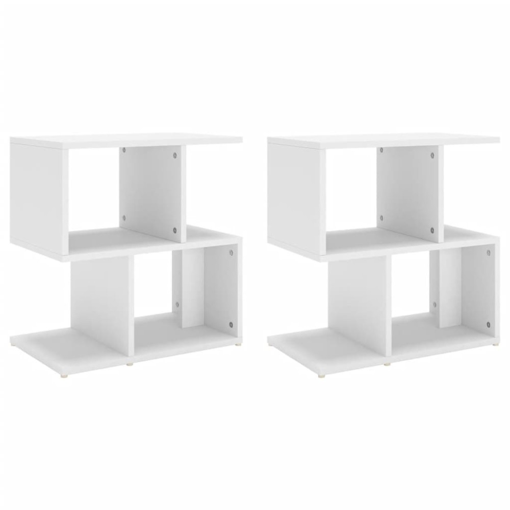vidaXL Noptiere, 2 buc., alb, 50x30x51,5 cm, PAL