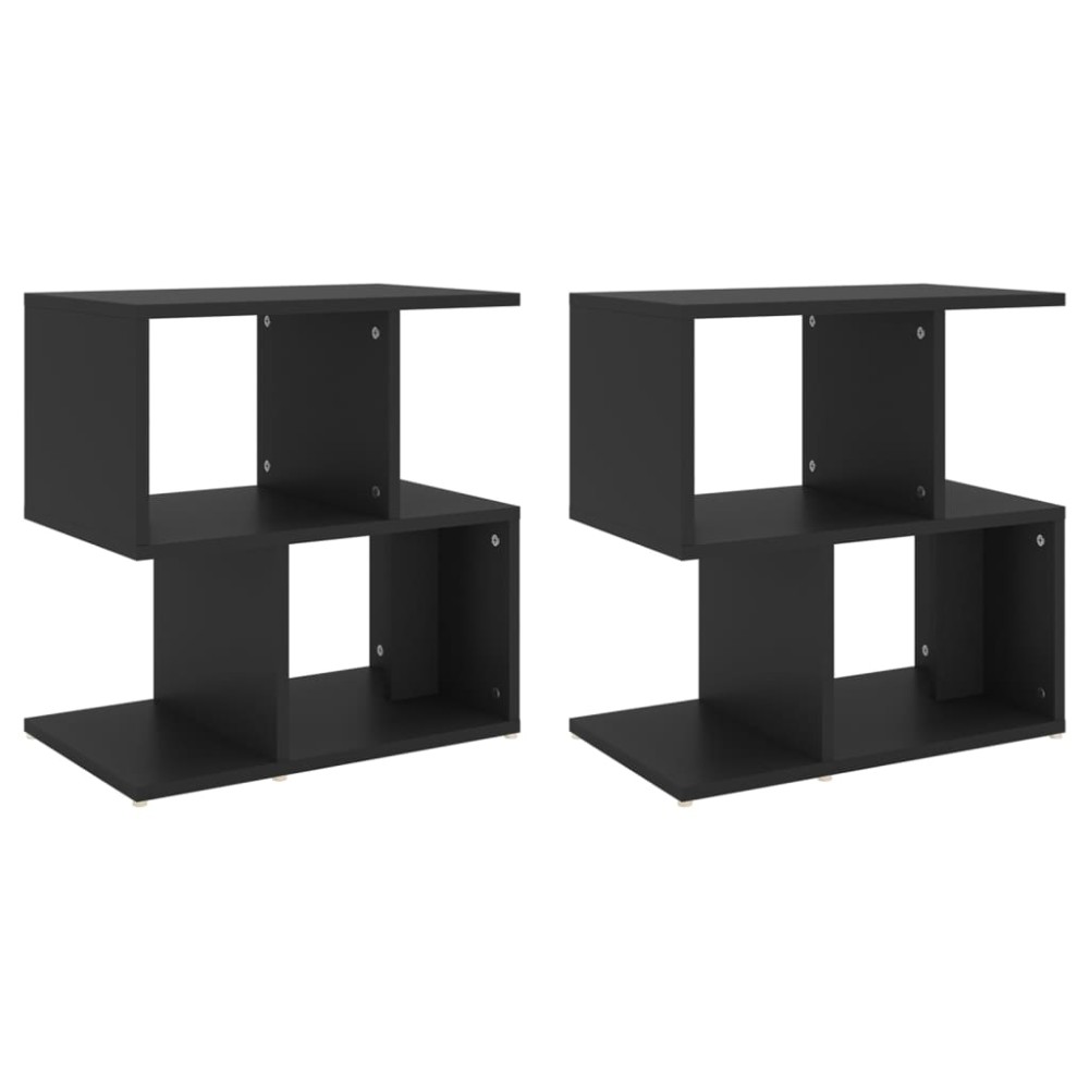vidaXL Noptiere, 2 buc., negru, 50x30x51,5 cm, PAL
