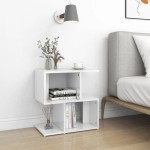 vidaXL Noptiere, 2 buc., alb extralucios, 50x30x51,5 cm, PAL vidaXL Noptiere, 2 buc., alb extralucios, 50x30x51,5 cm, PAL