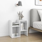 vidaXL Noptiere, 2 buc., alb extralucios, 50x30x51,5 cm, PAL vidaXL Noptiere, 2 buc., alb extralucios, 50x30x51,5 cm, PAL