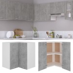 vidaXL Dulap suspendat de colț “Lyon”, gri beton, 57x57x60 cm, PAL vidaXL Dulap suspendat de colț “Lyon”, gri beton, 57x57x60 cm, PAL