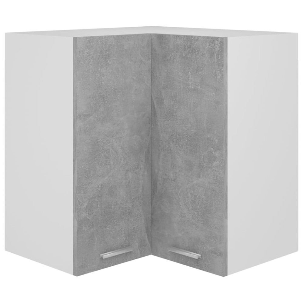 vidaXL Dulap suspendat de colț “Lyon”, gri beton, 57x57x60 cm, PAL