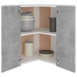 vidaXL Dulap suspendat de colț “Lyon”, gri beton, 57x57x60 cm, PAL vidaXL Dulap suspendat de colț “Lyon”, gri beton, 57x57x60 cm, PAL