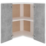 vidaXL Dulap suspendat de colț “Lyon”, gri beton, 57x57x60 cm, PAL vidaXL Dulap suspendat de colț “Lyon”, gri beton, 57x57x60 cm, PAL