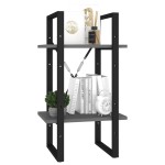 vidaXL Bibliotecă cu 2 rafturi, gri, 40x30x70 cm, PAL vidaXL Bibliotecă cu 2 rafturi, gri, 40x30x70 cm, PAL