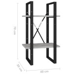 vidaXL Bibliotecă cu 2 rafturi, gri beton, 40x30x70 cm, PAL vidaXL Bibliotecă cu 2 rafturi, gri beton, 40x30x70 cm, PAL