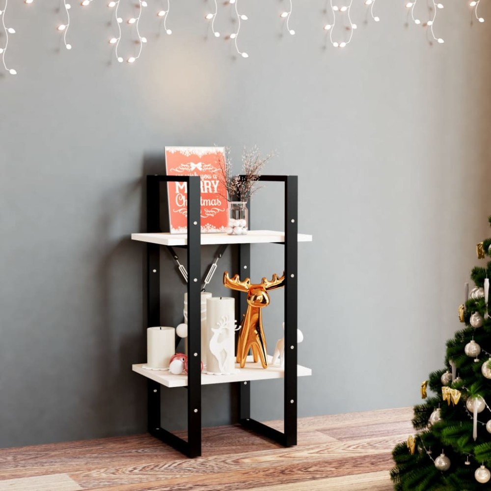 vidaXL Bibliotecă cu 2 rafturi, alb, 40x30x70 cm, lemn masiv de pin