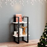 vidaXL Bibliotecă cu 2 rafturi, alb, 40x30x70 cm, lemn masiv de pin vidaXL Bibliotecă cu 2 rafturi, alb, 40x30x70 cm, lemn masiv de pin