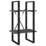 vidaXL Bibliotecă cu 2 rafturi, gri, 40x30x70 cm, lemn masiv de pin vidaXL Bibliotecă cu 2 rafturi, gri, 40x30x70 cm, lemn masiv de pin