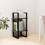 vidaXL Bibliotecă cu 2 rafturi, gri, 40x30x70 cm, lemn masiv de pin vidaXL Bibliotecă cu 2 rafturi, gri, 40x30x70 cm, lemn masiv de pin